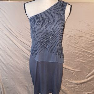 NWT LF Stores TFNC London Brand One Shoulder Jewel Overlay Dress Women’s Size 2